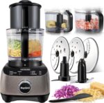14 Cup Food Processor, French-Fry-Cutter, Blending, Mixing, Shredding, and Slicing, Meat and Vegetable Chopping, Doughing for Home Use, Mincing, and Pureeing,4 Speeds,600W - Image 2