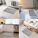 AWW Foldable Stone Bath Mat, Super Absorbent Diatomaceous Earth Mats, Non-Slip 23.6 x 15.5 Inch Quick Drying Mat, Compact and Easy to Store Bath Mats for Bathroom, Easy to Clean, Grey - Image 7
