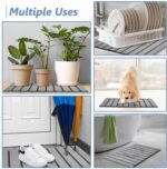 AWW Foldable Stone Bath Mat, Super Absorbent Diatomaceous Earth Mats, Non-Slip 23.6 x 15.5 Inch Quick Drying Mat, Compact and Easy to Store Bath Mats for Bathroom, Easy to Clean, Grey - Image 8