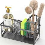 Cisily Kitchen Sink Caddy Organzier with High Brush Holder, Sponge Holder for Sink, 304 Rustproof Stainless, Kitchen Countertop Soap Dispenser Organizer, Kitchen Decor and Accessories - Image 8