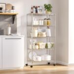 Seville Classics 5-Tier Wire Shelving with Wheels, 5-Tier, 30"" W x 14"" D (NEW MODEL), Chrome Plating, Plated Steel - Image 5