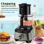 14 Cup Food Processor, French-Fry-Cutter, Blending, Mixing, Shredding, and Slicing, Meat and Vegetable Chopping, Doughing for Home Use, Mincing, and Pureeing,4 Speeds,600W - Image 3