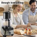 14 Cup Food Processor, French-Fry-Cutter, Blending, Mixing, Shredding, and Slicing, Meat and Vegetable Chopping, Doughing for Home Use, Mincing, and Pureeing,4 Speeds,600W - Image 4