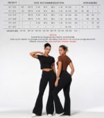 Sunzel Flare Leggings, Crossover Yoga Pants with Tummy Control, High-Waisted and Wide Leg - Image 3