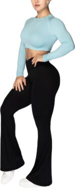Sunzel Flare Leggings, Crossover Yoga Pants with Tummy Control, High-Waisted and Wide Leg - Image 8