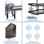 Hanging Shower Caddy Bathroom Organizer: Rustproof Shower Shelf Racks Over Shower Head - No Drilling Inside Bath Shower Rack Shelves Over Showerhead for Shampoo with Soap Holder Black - Image 6