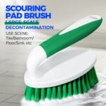 Holikme Cleaning Brush Set for Household Use, Scrub Brush, Kitchen Brush, Tile Lines Brush for Bathroom, Floor, Tub, Shower and Kitchen Surface (Green) - Image 3