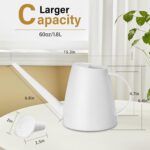 Plastic Watering Can - for Indoor and Outdoor House Plant Garden - with Long Spout - 1/2 Gallon - White - Image 3