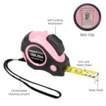 Amazon Basics Retractable Tape Measure with Push Button, Easy to Use, 16 Feet, Pink - Image 6