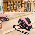 Amazon Basics Retractable Tape Measure with Push Button, Easy to Use, 16 Feet, Pink - Image 8