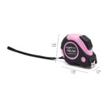 Amazon Basics Retractable Tape Measure with Push Button, Easy to Use, 16 Feet, Pink - Image 9