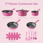 CAROTE Non Stick Pots and Pans Set, Cookware Sets Nonstick, Kitchen Cooking Set with Stay-Cool Handles,with Silicone Tools and Pot Protectors,17 Piece - Image 3