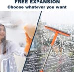 Professional Window Squeegee,2 in 1 Squeegee Window Cleaner with Long Stainless Steel Handle,Sponge Car Window Squeegee for Gas Station, Glass,Shower (Sponge Style) - Image 4