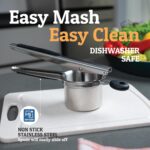 PriorityChef Large 15oz Potato Ricer, Heavy Duty Stainless Steel Potato Masher and Ricer Kitchen Tool, Press and Mash Kitchen Gadget For Perfect Mashed Potatoes - Everytime - Image 5
