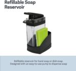 Casabella Sink Sider Solo Kitchen Soap Pump and Sponge Caddy, Black/Chrome - 2-in-1 Soap and Sponge Caddy, One-Hand Soap Dispensing, Ergonomic Design, Easy to Refill and Clean, Efficient Size - Image 4