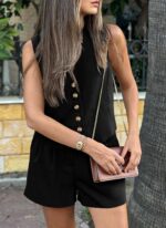 PRETTYGARDEN Women's Summer 2 Piece Outfits Sleeveless Matching Sets Button Down V Neck Vest Waistcoat and Pockets Shorts - Image 8