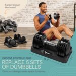Lifepro Adjustable Dumbbells – 25lb Pair or 90lb Single, Quick-Select Hand Weights for Men/Women – Space Saving Exercise Fitness Dumbbells for Home Gym Strength & Weight Training - Image 5