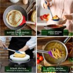 HOTEC 446°F Heat Resistant Silicone Kitchen Utensils, Cooking Utensil Set, Spatula Set, BPA Free, Kitchen Gadgets, Utensils Holder, Dishwasher Safe, 14pcs Multicolor - Image 5