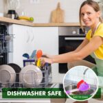 HOTEC 446°F Heat Resistant Silicone Kitchen Utensils, Cooking Utensil Set, Spatula Set, BPA Free, Kitchen Gadgets, Utensils Holder, Dishwasher Safe, 14pcs Multicolor - Image 8