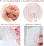 DDMY 24 Packs Hooks for Hanging Wall Hooks Transparent Reusable Waterproof Adhesive Hook for Kitchen Curtain, Towel Hook for Bathrooms, Heavy Duty Self Coat Hook for Walls No Damage - Image 9