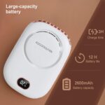 Portable Neck Fan, Mini Small Personal Handheld Fan USB Rechargeable 3 Speed for Girls Boys Woman Eyelash Travel Home Office Outdoor (White) - Image 4