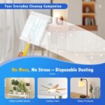 50 Count 180° Multi-Surface Feather Duster Refills Compatible with Swiffer Handle, Heavy Duty Duster Replacement with 1 Handle - Image 6