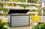 Keter Denali 200 Gallon Resin Large Deck Box with Double Wall 20mm Panels - Paintable and Drillable-Organization and Storage for Patio Furniture and Outdoor Items, Grey & Black - Image 9