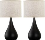 18.1'' Modern Touch Lamps for Nightstand Set of 2 with 3 Way Dimmable, Table Lamps for Living Room, Office, Bedside Lamps with Heavy Iron Base, Touch Switch, Bulb Included, Black - Image 8