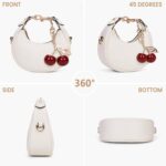 JQWSVE Small Top Handle Bags for Women Mini Purses Cute Ladies Handbags Crescent Mini Crossbody Bags with Cherry - Image 4