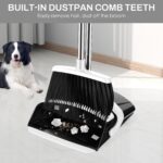Broom and Dustpan Set for Home, 51-in Long Adjustable Handle Angle Broom and Dustpan Combo Set with Dust Pan Teeth to Clean Hair for Home Kitchen Office Lobby Floor Garden (Black&White) - Image 7