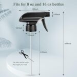 Wedama Spray Nozzle for for 8 oz and 16 oz Glass Spray Bottles, Black Trigger Sprayers Replacement with Mist Stream Sprayer Adjustable Spray Bottle Nozzles - 2Pack - Image 3