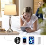Bedrooms Touch Control Bedside Lamp with USB C+A, 3 Way Dimmable Nightstand Lamps with USB Port, Brushed Nickel Table Lamp for Living Room Guest Room Bed Side End Table, Set of 2 - Image 8