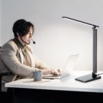 LED Desk Lamp for Home Office, 3 Levels Dimmable Desk Light with USB Charging Port, Small Study Lamp, Reading Light for Table, Black, 5000K - Image 7