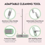 Turbo Microfiber Mop Floor Cleaning System - 18-inch Dust Mop with 4 Reusable Pads for Hardwood and Tile, 360-Spin Floor Mop Head & Extendable Handle - Household Cleaning Tools - Image 4
