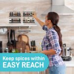 Spice Rack Wall Mounted 4 Tier – Space-Saving Kitchen Spice Organizer for Seasonings – Screw or Adhesive Hanging – Wall Mount Hanging Spice Rack for Wall, Cabinet, Pantry Door – Black - Image 7