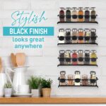 Spice Rack Wall Mounted 4 Tier – Space-Saving Kitchen Spice Organizer for Seasonings – Screw or Adhesive Hanging – Wall Mount Hanging Spice Rack for Wall, Cabinet, Pantry Door – Black - Image 8