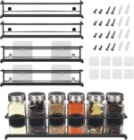 Spice Rack Wall Mounted 4 Tier – Space-Saving Kitchen Spice Organizer for Seasonings – Screw or Adhesive Hanging – Wall Mount Hanging Spice Rack for Wall, Cabinet, Pantry Door – Black - Image 10