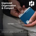 Hayvenhurst Wallet For Men - Reinvented Design Men's Wallet - Slim, Minimalistic & Seamless, Blocks RFID Scanners with a Cash Strap (Navy) - Image 5