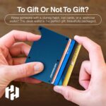 Hayvenhurst Wallet For Men - Reinvented Design Men's Wallet - Slim, Minimalistic & Seamless, Blocks RFID Scanners with a Cash Strap (Navy) - Image 6