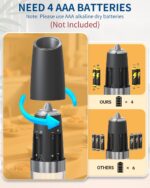 CIRCLE JOY Gravity Electric Salt and Pepper Grinder Set Automatic Salt and Pepper Grinder Set with LED Light, Battery Operated, Adjustable Coarseness, Large Capacity, for Home Kitchen BBQ - Image 4