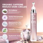 5% Caffeine Eye Cream & Under Eye Serum for Dark Circles and Puffiness, 360° Massage Roller Ball Eyes Treatment Serum, Reduces Wrinkles Fine Lines for Women - Image 5