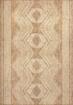 nuLOOM 4x6 Outdoor/Indoor Ranya Tribal Area Rug, Light Brown, Geometric Design, Stain Resistant, Highly Durable, For Patio, Balcony, Bedroom, Dining Room, Living Room, Bathroom - Image 4