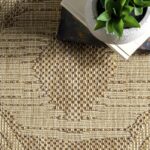 nuLOOM 4x6 Outdoor/Indoor Ranya Tribal Area Rug, Light Brown, Geometric Design, Stain Resistant, Highly Durable, For Patio, Balcony, Bedroom, Dining Room, Living Room, Bathroom - Image 6