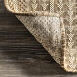 nuLOOM 4x6 Outdoor/Indoor Ranya Tribal Area Rug, Light Brown, Geometric Design, Stain Resistant, Highly Durable, For Patio, Balcony, Bedroom, Dining Room, Living Room, Bathroom - Image 9