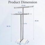 Kayfia 40" Standing Towel Rack with Weighted Marble Base, Width Adjustable & Taller Bathroom Towel Rack Stand, 2-Tier Towel Racks for Bathroom, Multiple Spaces Stainless Steel Brushed Finish - Image 8