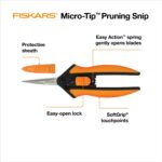 Fiskars Micro-Tip Pruning Snips - 6" Garden Shears with Sheath and Comfort Grip - Sharp Steel Blades - Quality Pruning Shears for Plants in Grow Tents and Hydroponics - Garden Tools - Image 3