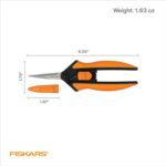 Fiskars Micro-Tip Pruning Snips - 6" Garden Shears with Sheath and Comfort Grip - Sharp Steel Blades - Quality Pruning Shears for Plants in Grow Tents and Hydroponics - Garden Tools - Image 7