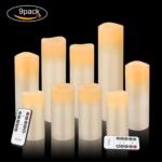 Vinkor Flameless Candles Battery Operated Candles Real Wax Pillar LED Candles with 10-Key Remote and Cycling 24 Hours Timer (Ivory 4" 5" 6" 7" 8" 9") - Image 3