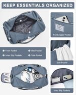 Gym Bag Womens,Travel Duffel Carry on Bag Sport Tote Bag Weekend Overnight Bag - Image 7