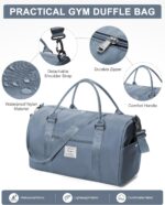 Gym Bag Womens,Travel Duffel Carry on Bag Sport Tote Bag Weekend Overnight Bag - Image 8